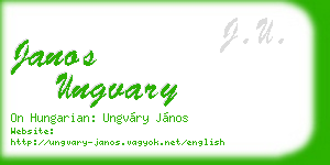 janos ungvary business card